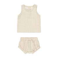 Quincy Mae Yellow Plaid Woven Tank + Short Set