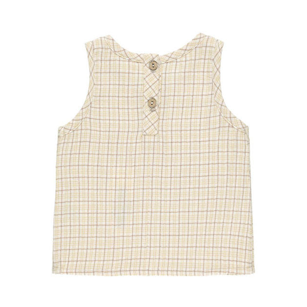 Quincy Mae Yellow Plaid Woven Tank + Short Set