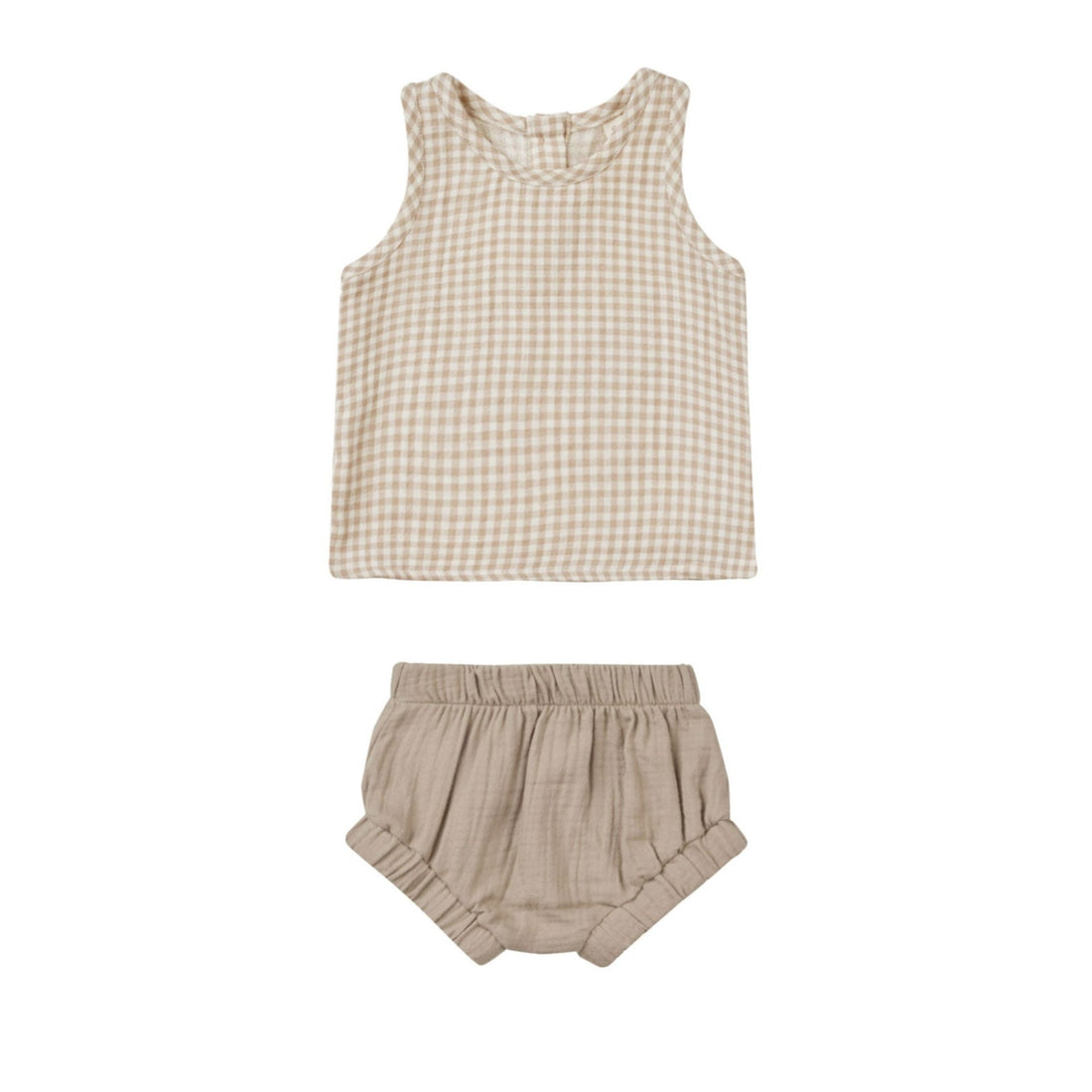 Quincy Mae Oat Gingham Woven Tank + Short Set