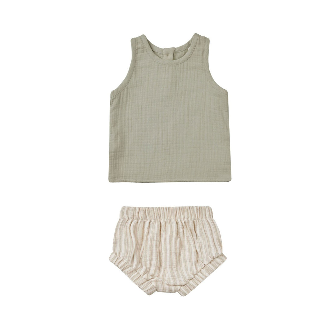 Quincy Mae Sage Stripe Woven Tank + Short Set