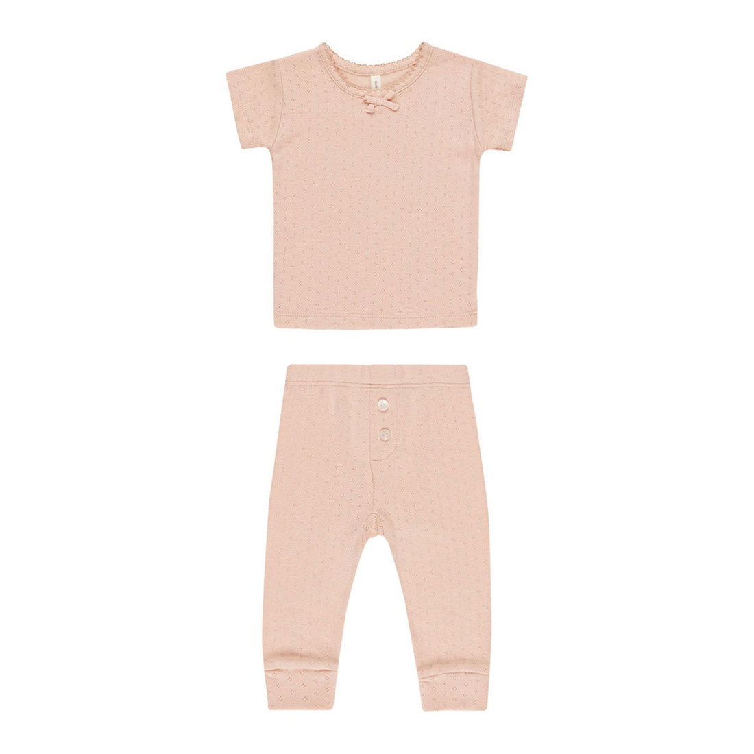 Quincy Mae Melon Pointelle Tee + Legging