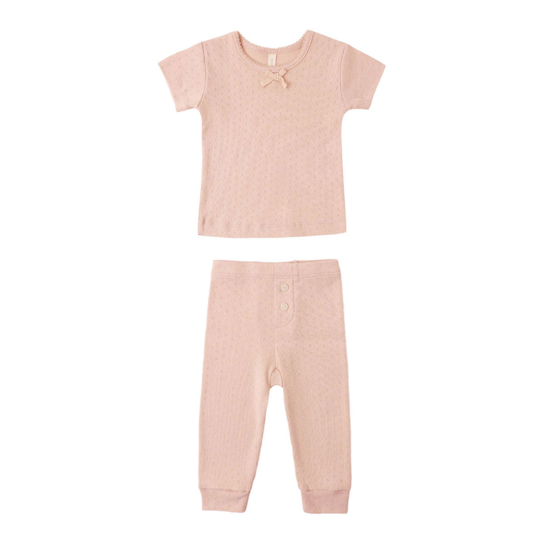 Quincy Mae Melon Pointelle Tee + Legging