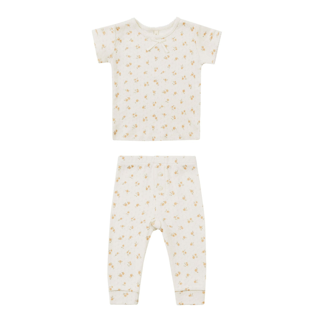 Quincy Mae Ditsy Melon Pointelle Tee + Legging