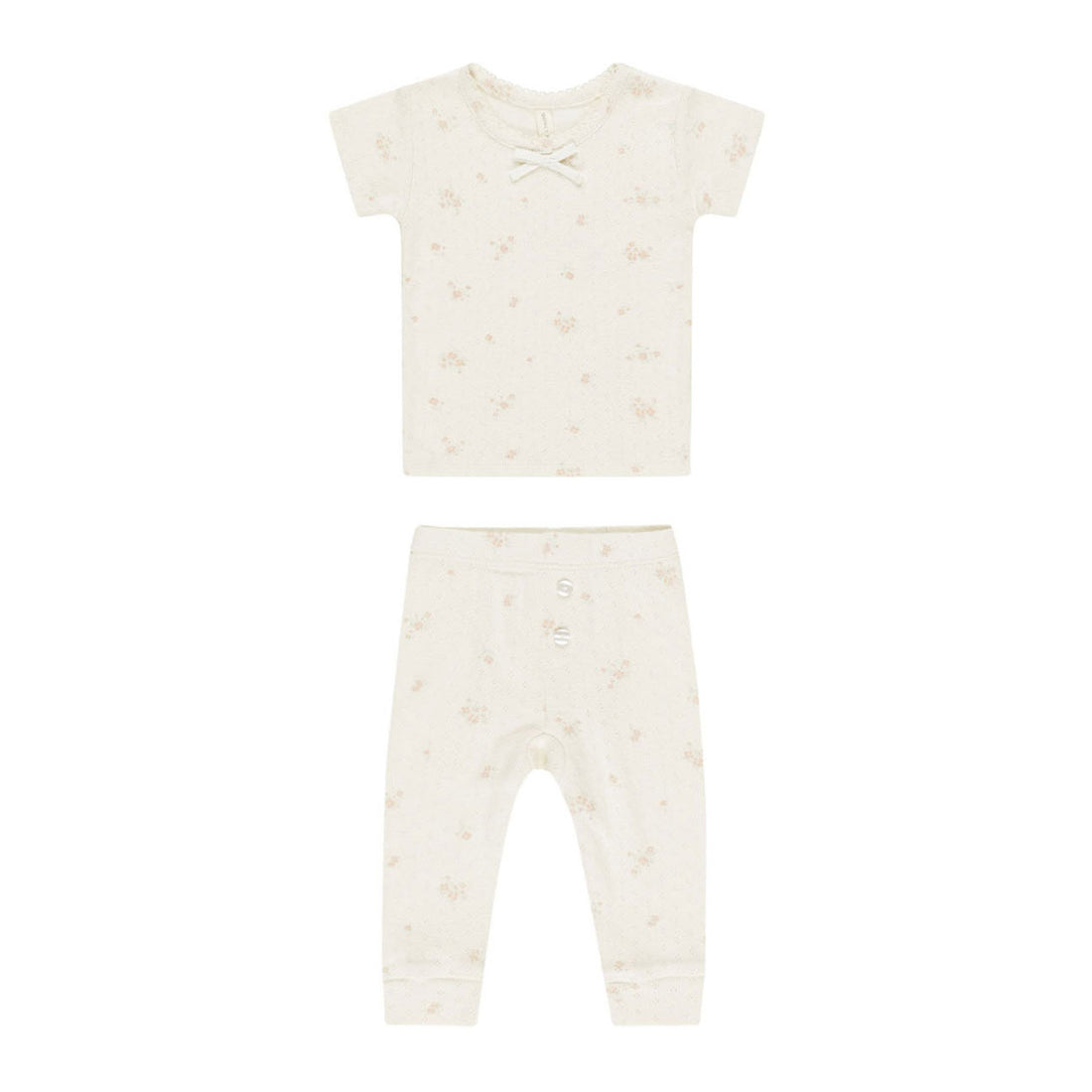 Quincy Mae Pink Ditsy Pointelle Tee + Legging