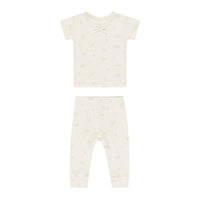 Quincy Mae Pink Ditsy Pointelle Tee + Legging