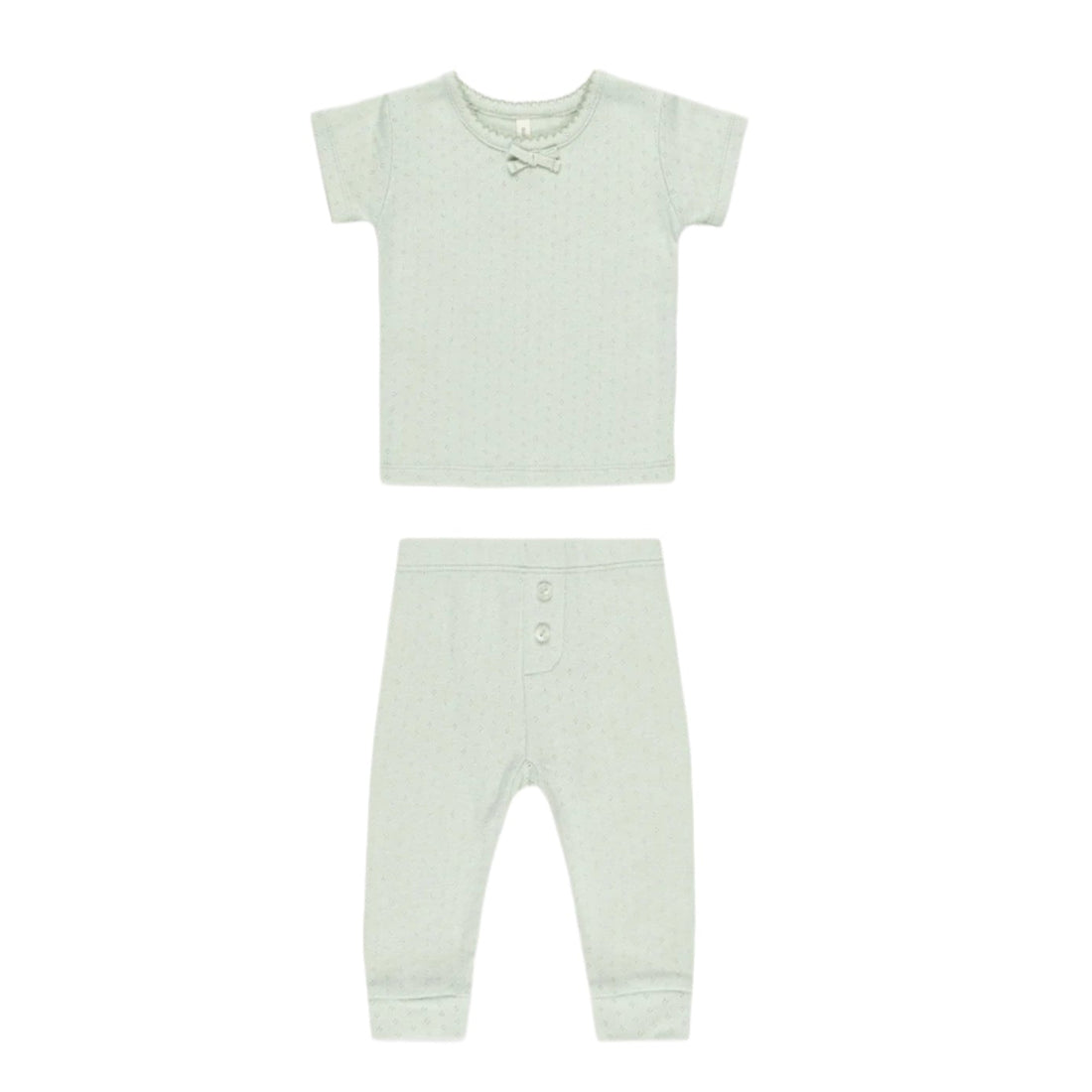 Quincy Mae Mint Pointelle Tee + Legging