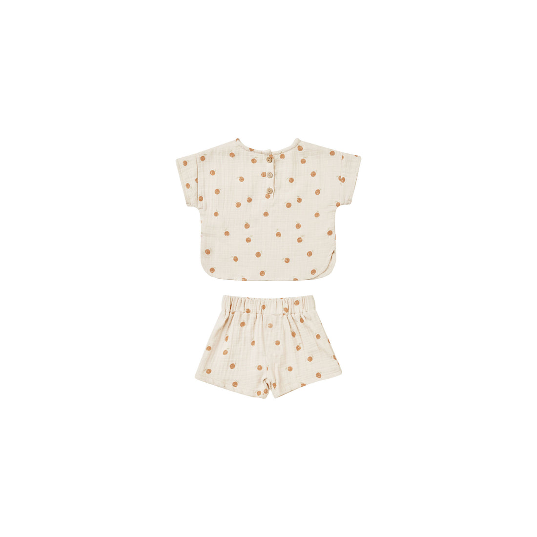 Quincy Mae Oranges Woven Boxy Top + Short Set