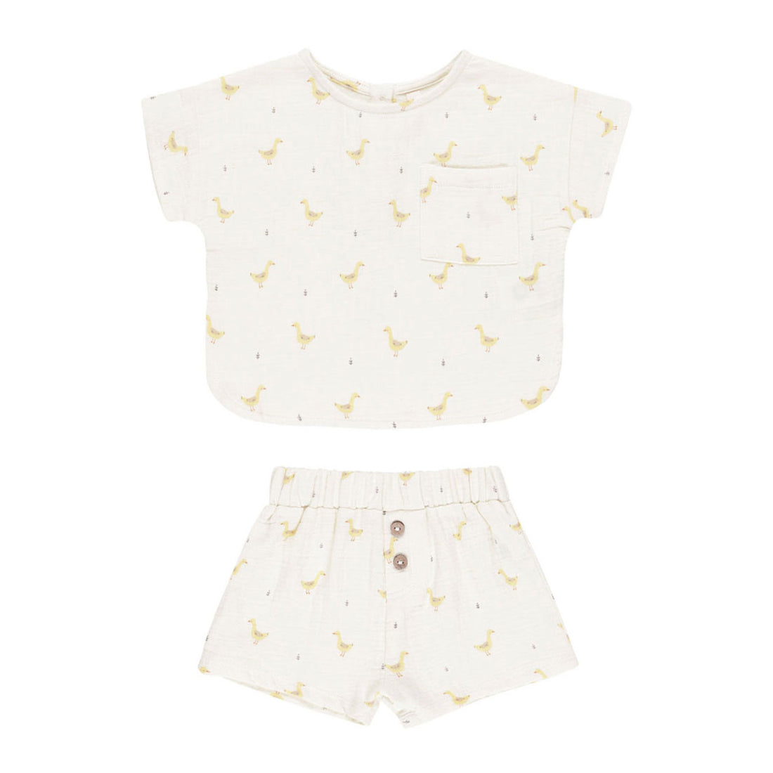 Quincy Mae Geese Woven Boxy Top + Short Set
