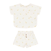 Quincy Mae Geese Woven Boxy Top + Short Set