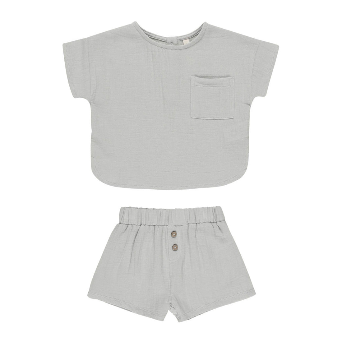 Quincy Mae Sky Woven Boxy Top + Short Set
