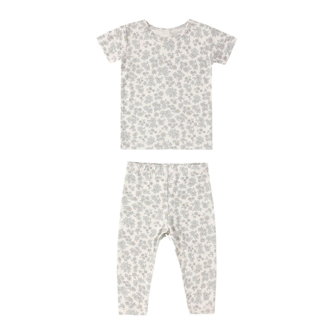 Quincy Mae Blue Floral Bamboo Short Sleeve Pajama Set