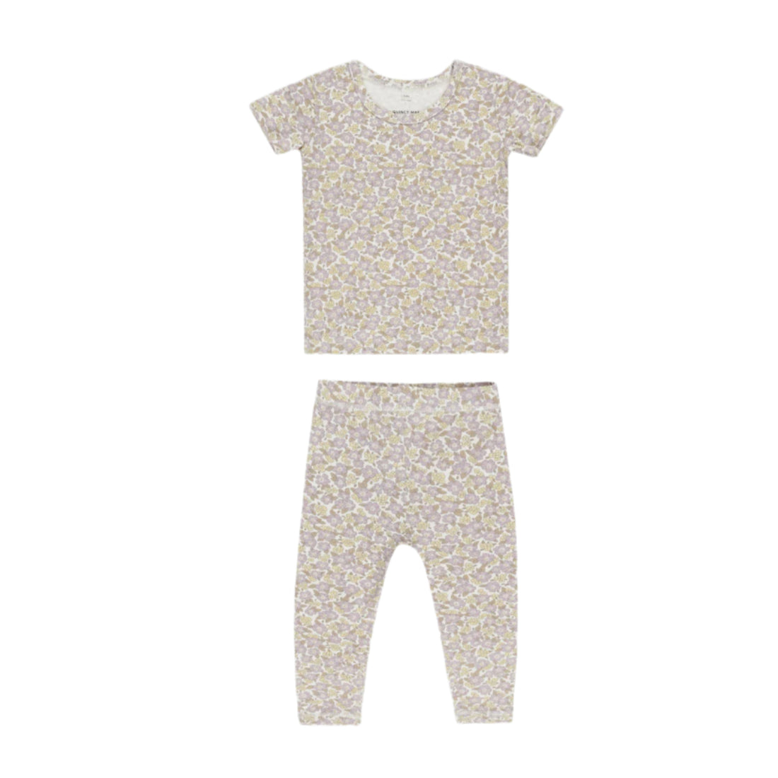 Quincy Mae Purple Floral Bamboo Short Sleeve Pajama Set