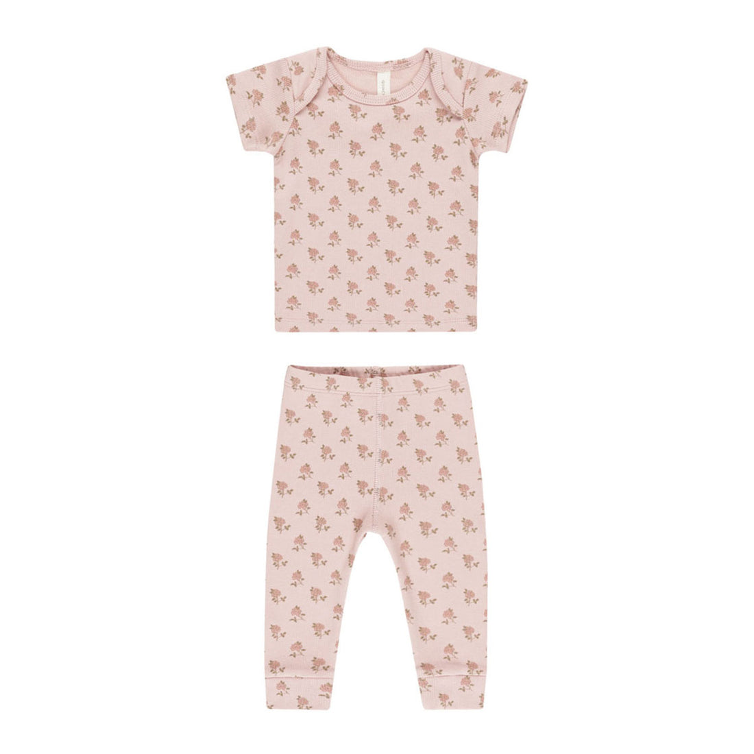 Quincy Mae Rose Ribbed Tee + Legging Set