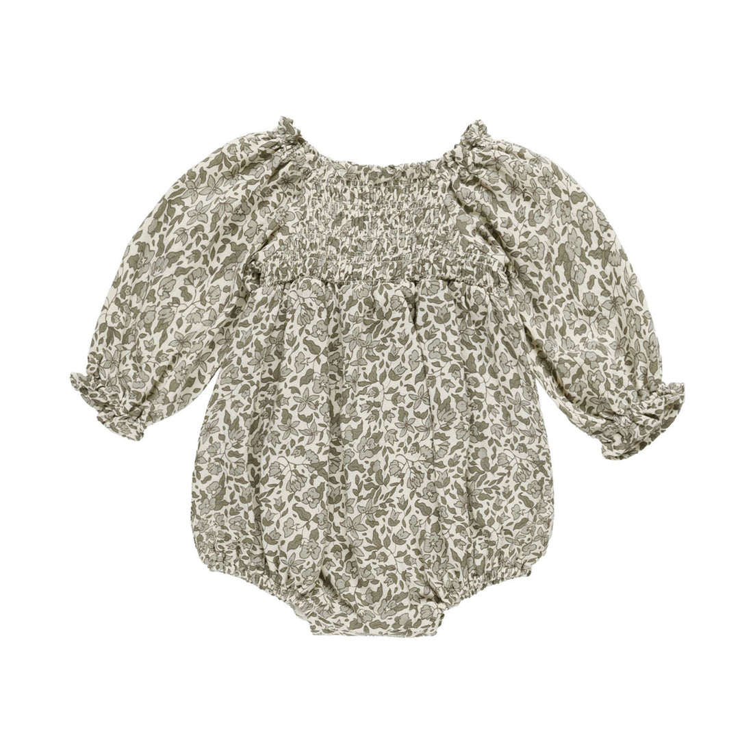 Quincy Mae Green Garden Eden Romper