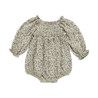Quincy Mae Green Garden Eden Romper