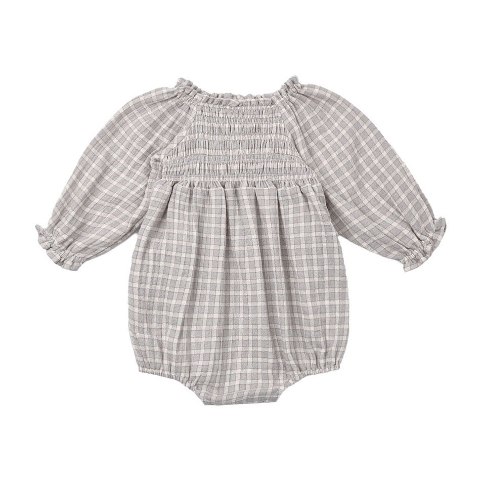 Quincy Mae Blue Gingham Eden Romper
