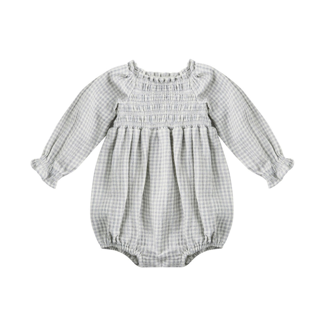 Quincy Mae Blue Gingham Eden Romper