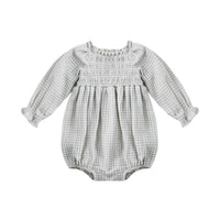 Quincy Mae Blue Gingham Eden Romper