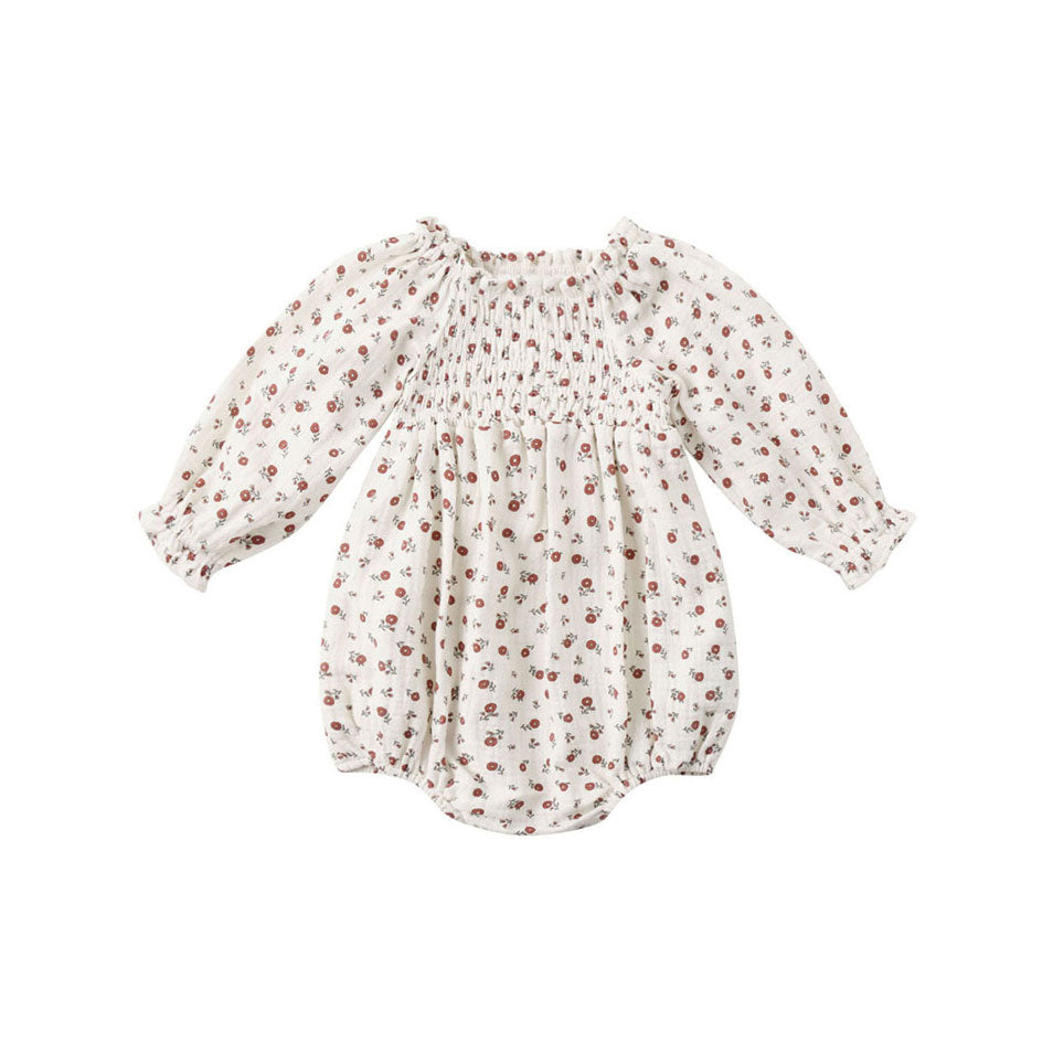 Quincy Mae Ivory Winter Ditsy Eden Romper