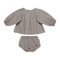 Quincy Mae Indigo Gingham Cici Set