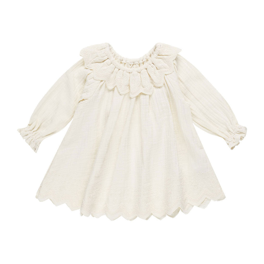 Quincy Mae Ivory Long  Sleeve Isla Dress