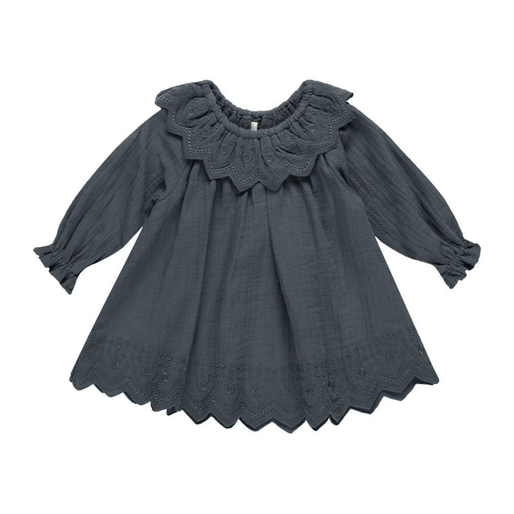 Quincy Mae Indigo Long  Sleeve Isla Dress