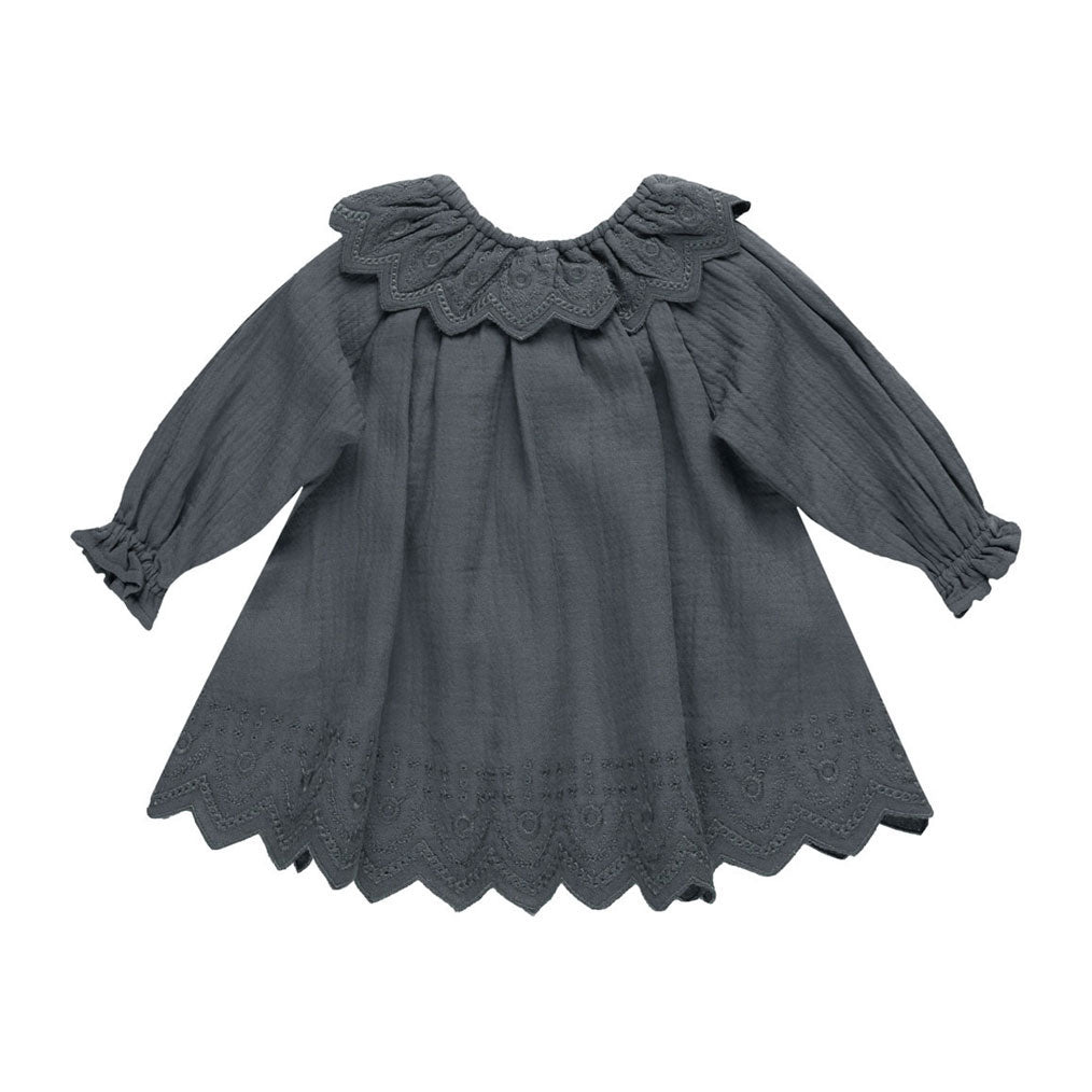 Quincy Mae Indigo Long  Sleeve Isla Dress