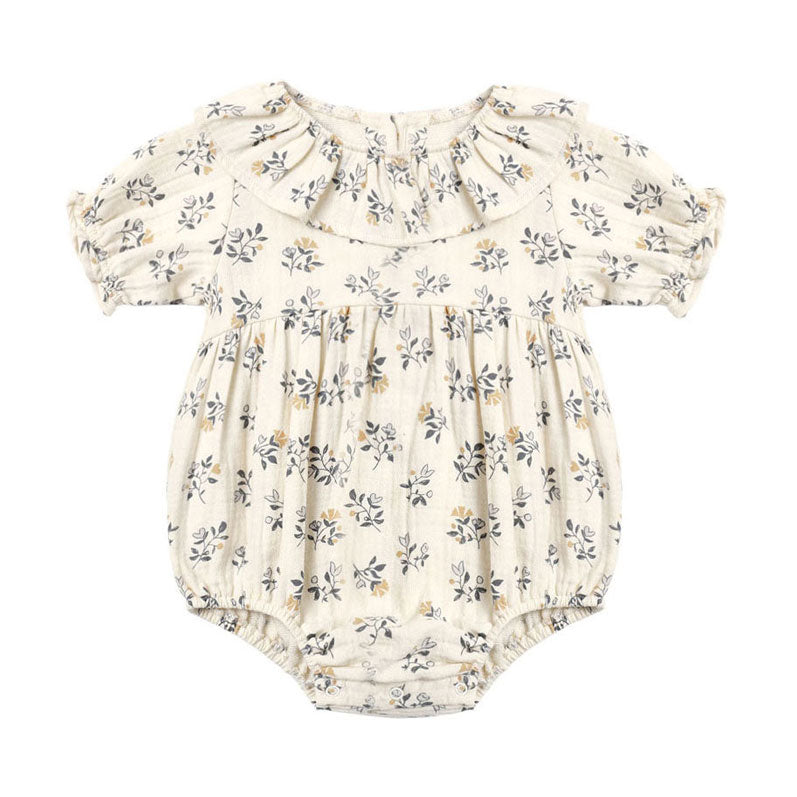 Quincy Mae  French Floral Collared Romper