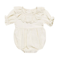 Quincy Mae Ivory Collared Romper