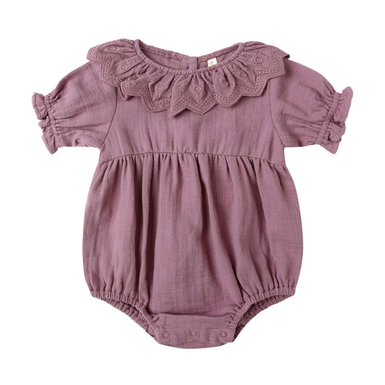 Quincy Mae Mulberry Collared Romper