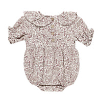 Quincy Mae Mauve Ditsy Collared Romper