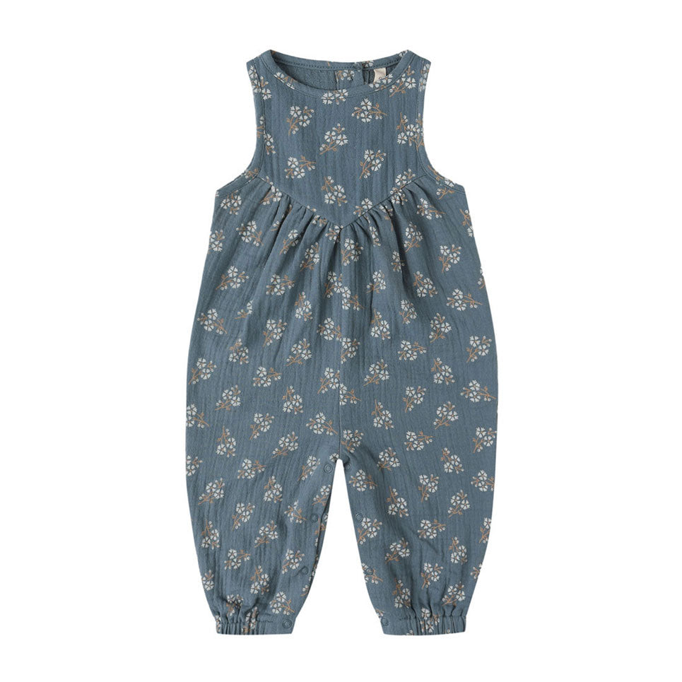 Quincy Mae Blue Floral Maisie Overall