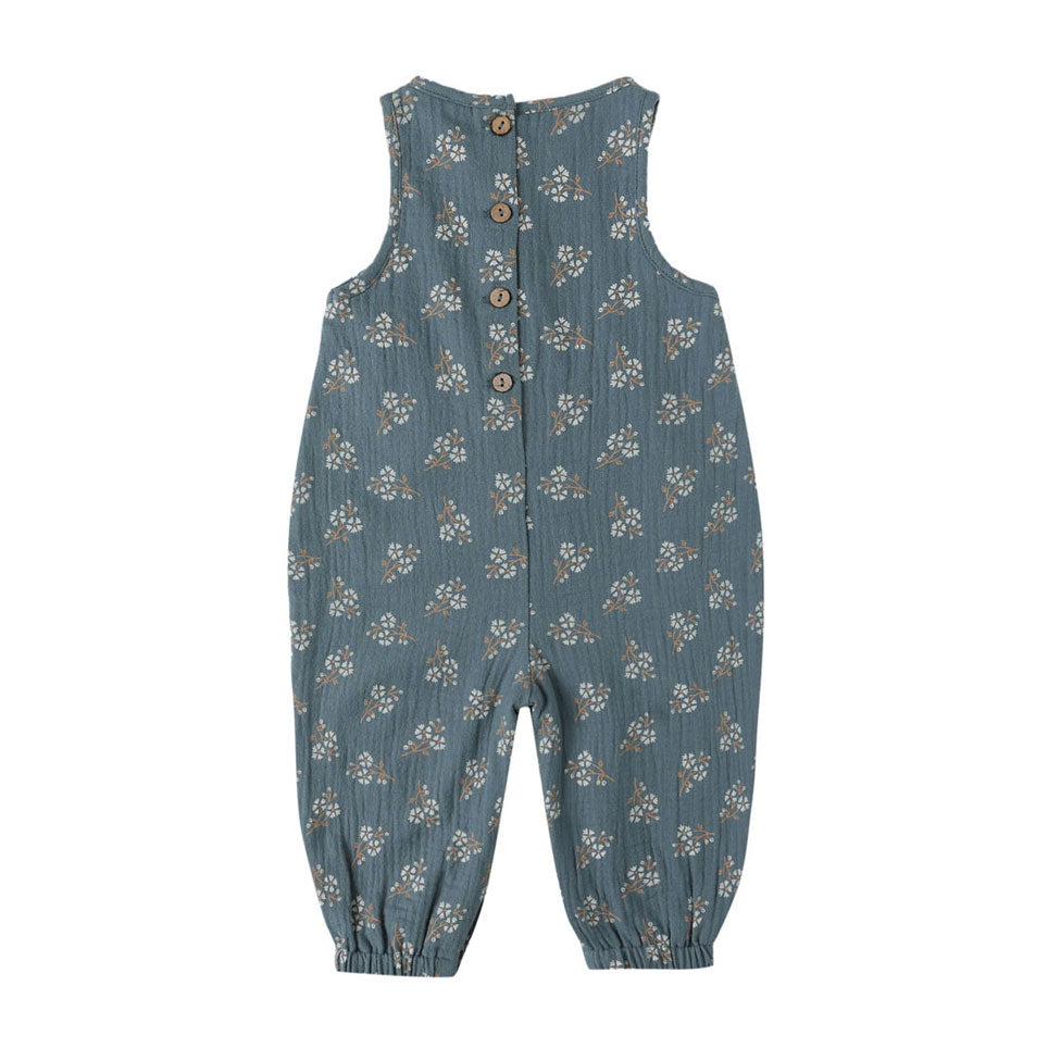 Quincy Mae Blue Floral Maisie Overall