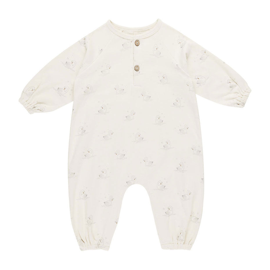 Quincy Mae Swans Henley Bubble Jumpsuit