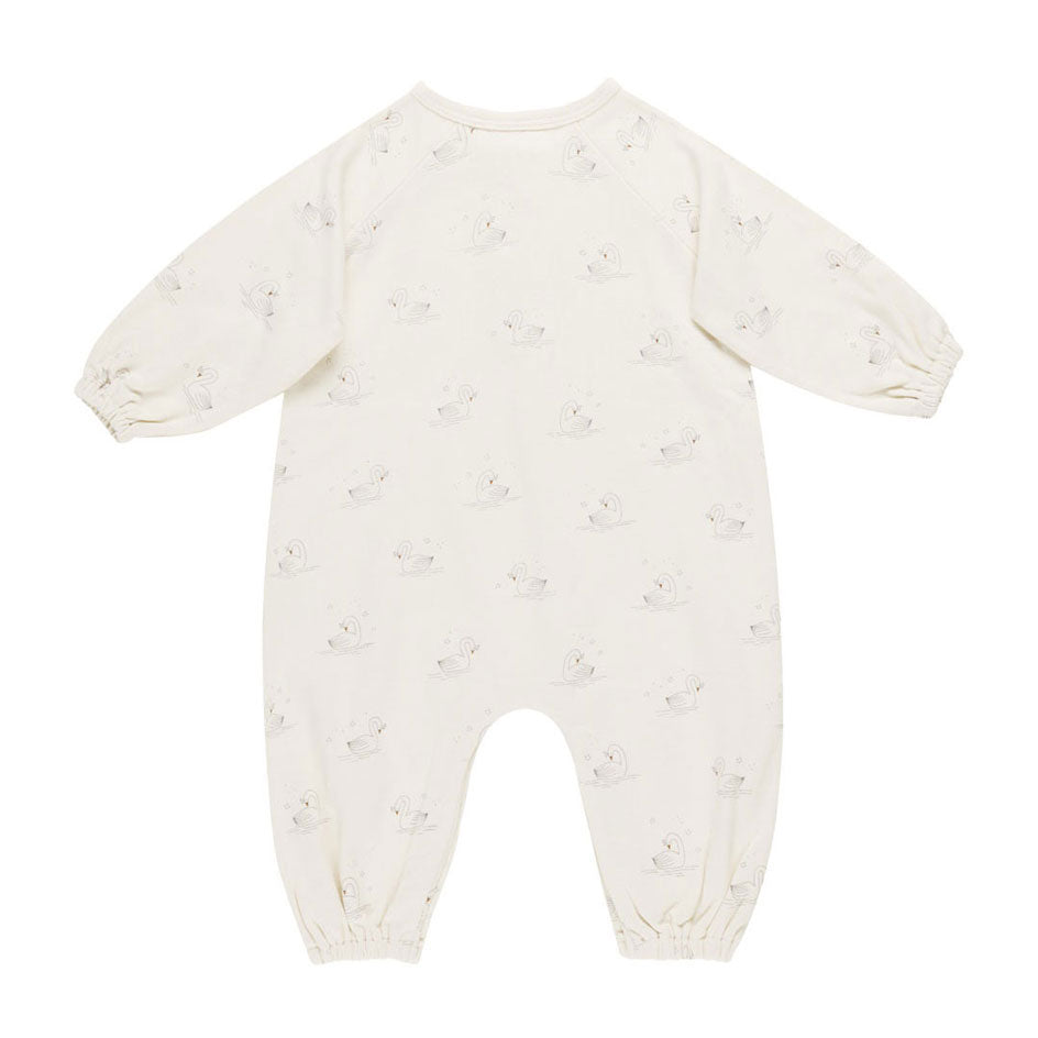 Quincy Mae Swans Henley Bubble Jumpsuit