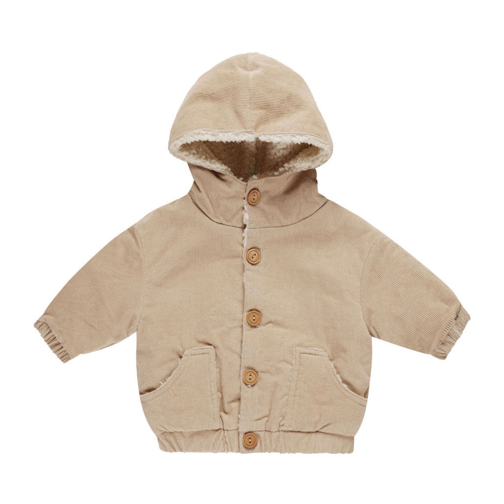 Quincy Mae Latte Corduroy Hooded Jacket