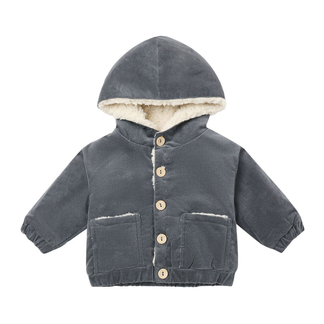 Quincy Mae Midnight Corduroy Hooded Jacket