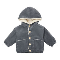 Quincy Mae Midnight Corduroy Hooded Jacket
