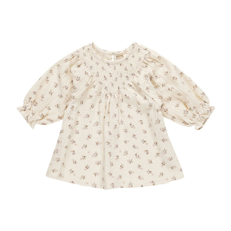 Quincy Mae Holly Berry V Smocked Dress