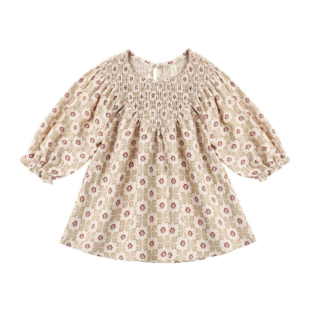 Quincy Mae Winter Rose V Smocked Dress