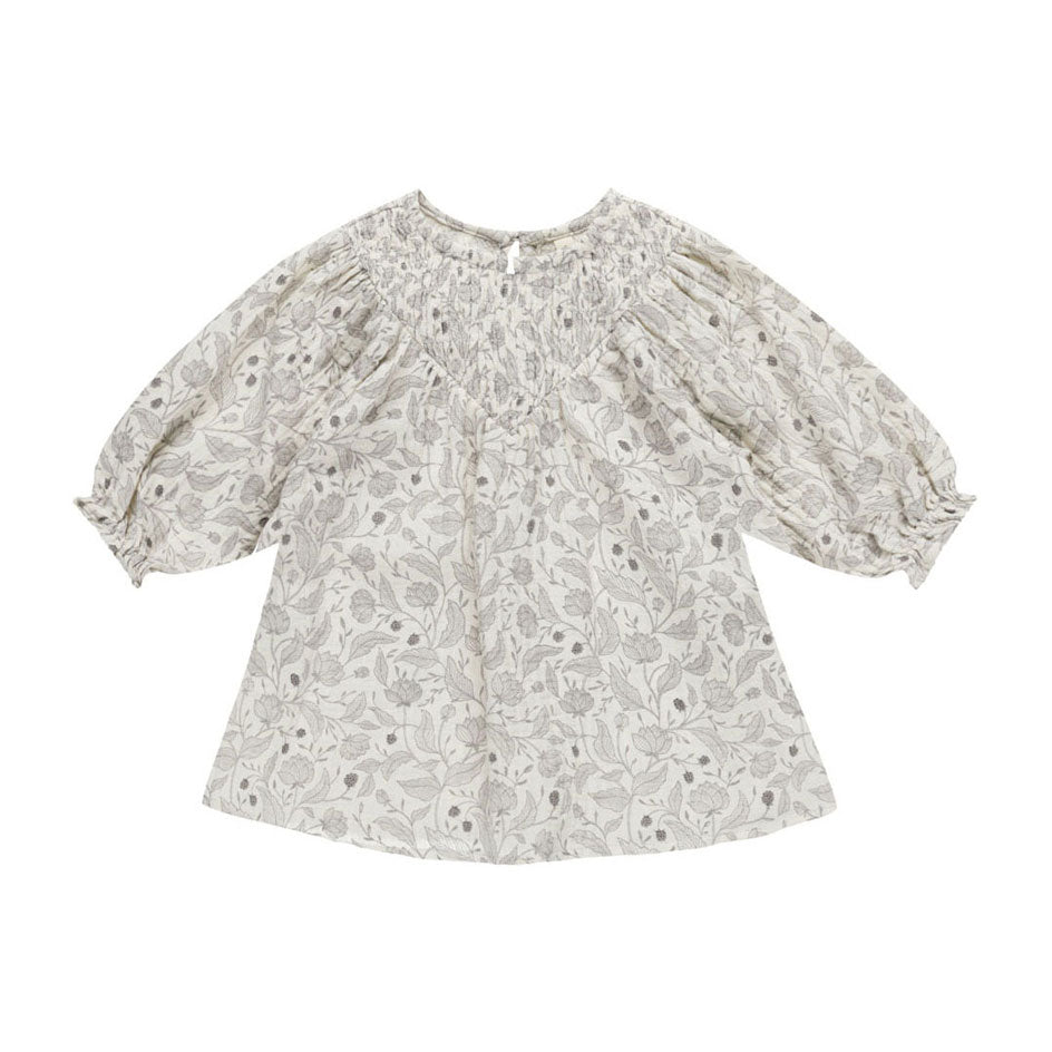 Quincy Mae Winter Floral V Smocked Dress