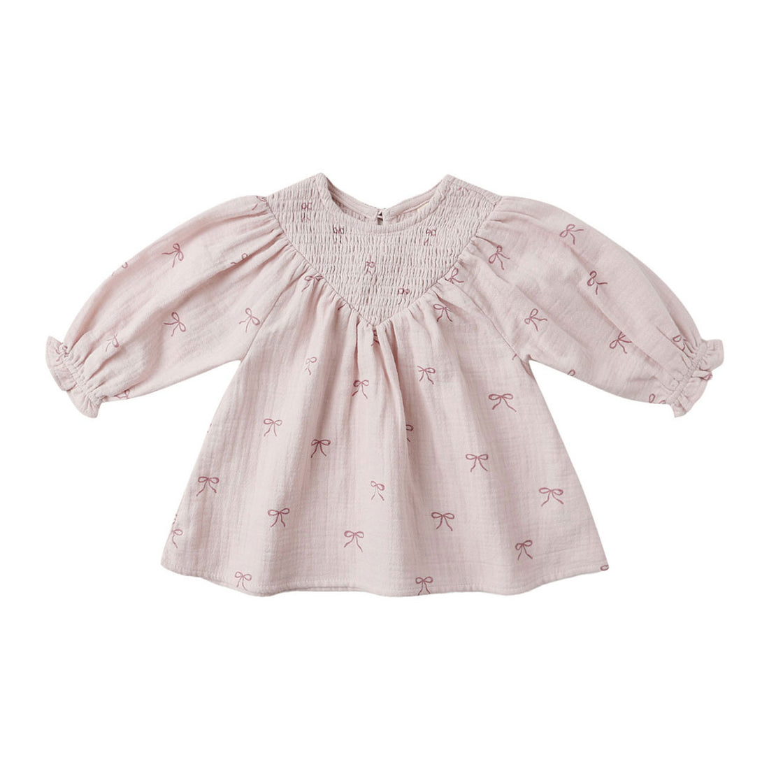 Quincy Mae Lilac Bows V Smocked Dress
