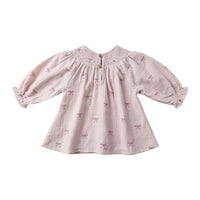 Quincy Mae Lilac Bows V Smocked Dress