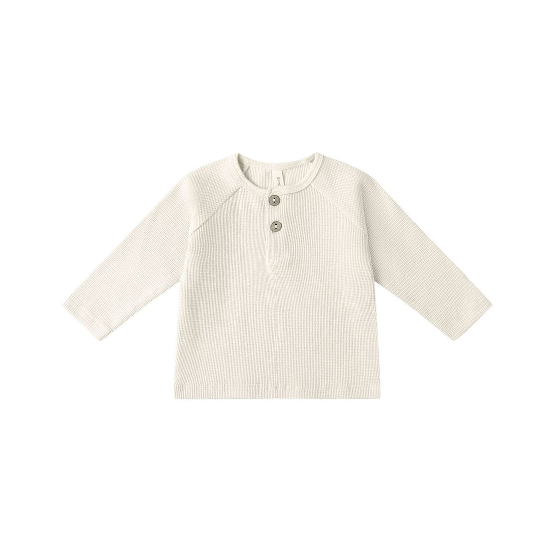 Quincy Mae Natural Henley Knit Top