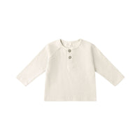 Quincy Mae Natural Henley Knit Top