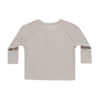 Quincy Mae Fog Henley Knit Top
