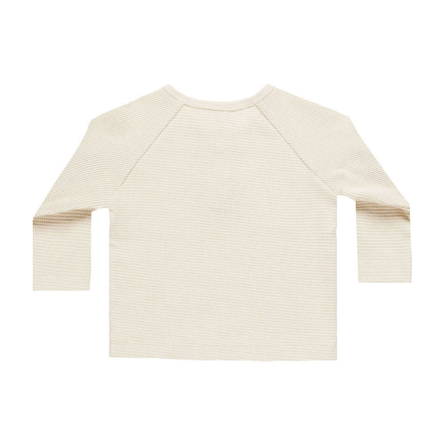 Quincy Mae Natural Henley Knit Top