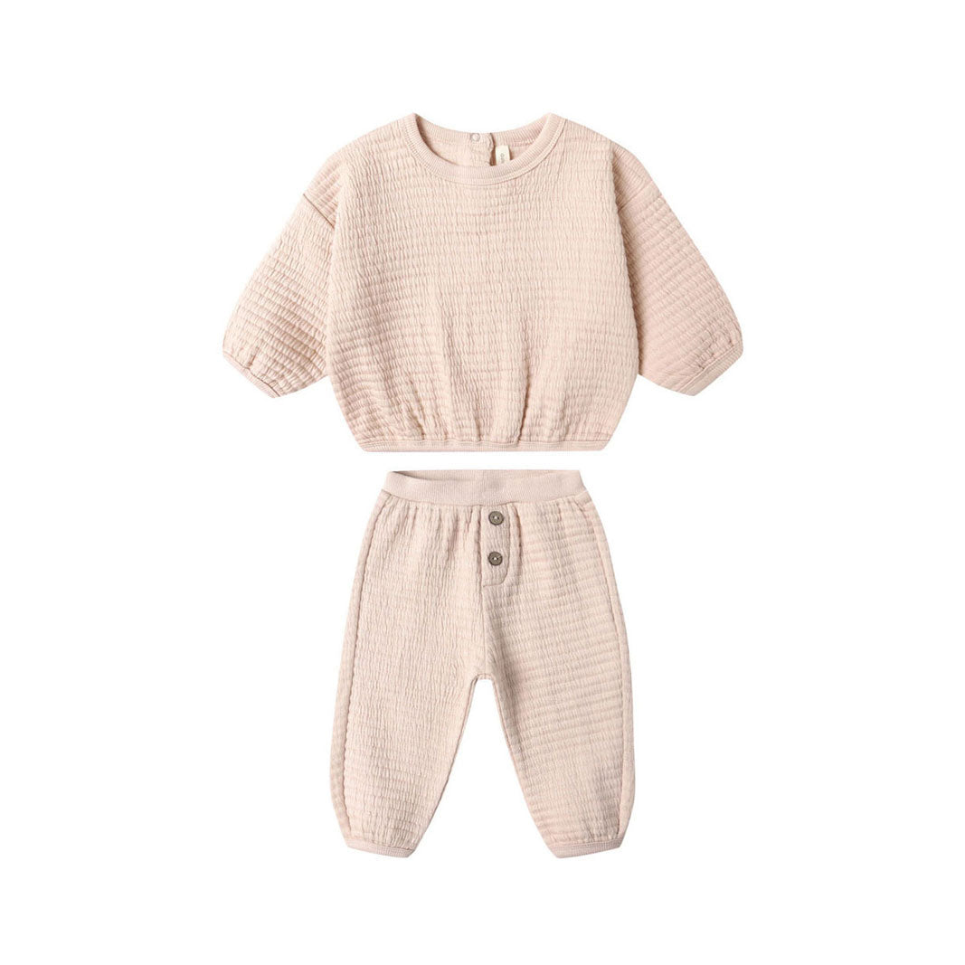 Quincy Mae Antique Textured Sweat Set