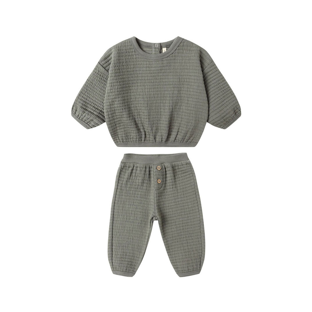 Quincy Mae Forest Textured Sweat Set