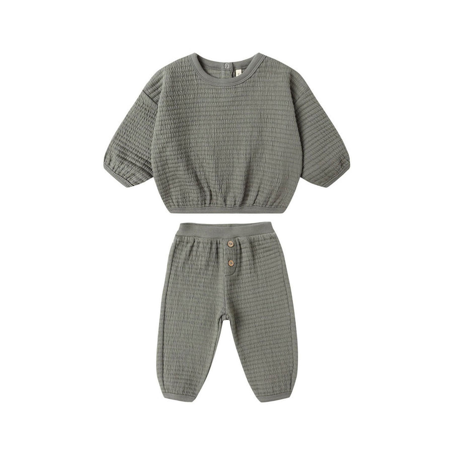 Quincy Mae Forest Textured Sweat Set